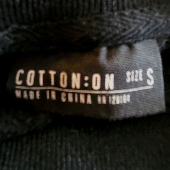 😊 HOST PK Vtg Cotton:On Varsity Jacket Sz S Forever Young Smile Okay Black Gray - Picture 7 of 7